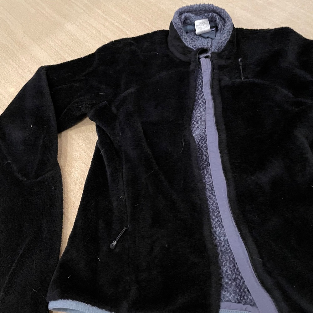 Patagonia black fleece with grey trim